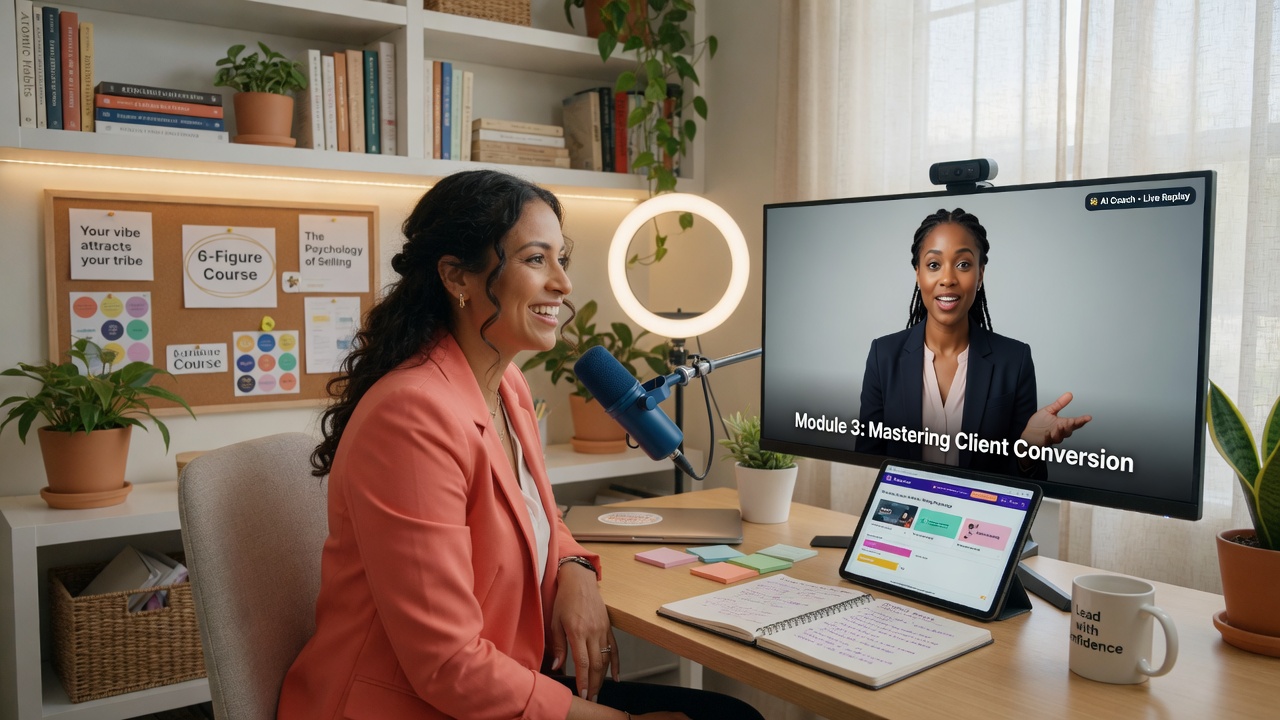 Online educator teaching with realistic AI avatar